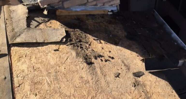 Typical tile roof leak below a ‘dead’ valley